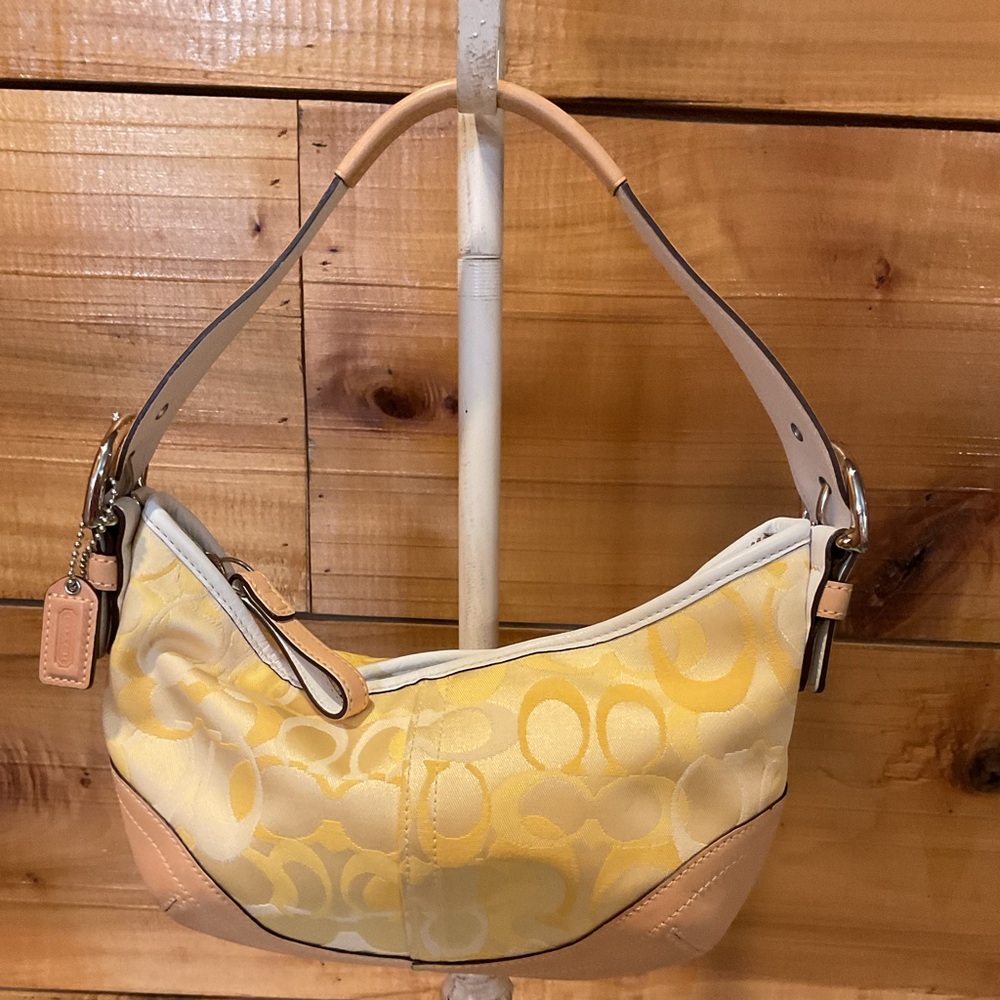 2004 Coach Soho Yellow and Tan Shoulder Bag